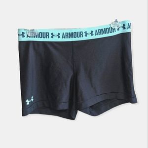 Under Armour NWT's Black and Aqua Women's Small Work Out Shorts.